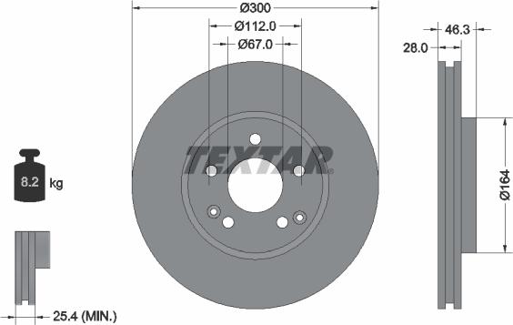 Textar 92106005 - Гальмівний диск avtolavka.club