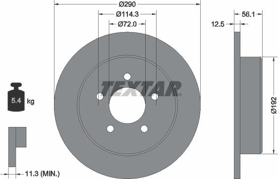 Textar 92108400 - Гальмівний диск avtolavka.club