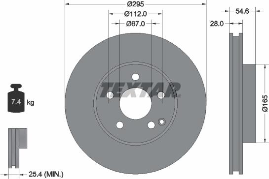 Textar 92115103 - Гальмівний диск avtolavka.club