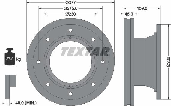 Textar 92116400 - Гальмівний диск avtolavka.club