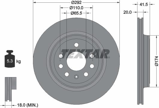 Textar 92118403 - Гальмівний диск avtolavka.club