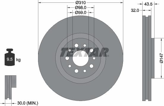 Textar 92118100 - Гальмівний диск avtolavka.club