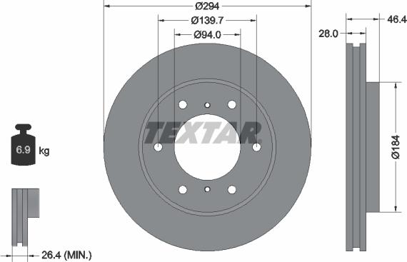 Textar 92180205 - Гальмівний диск avtolavka.club