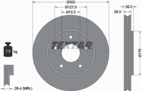 Textar 92181500 - Гальмівний диск avtolavka.club