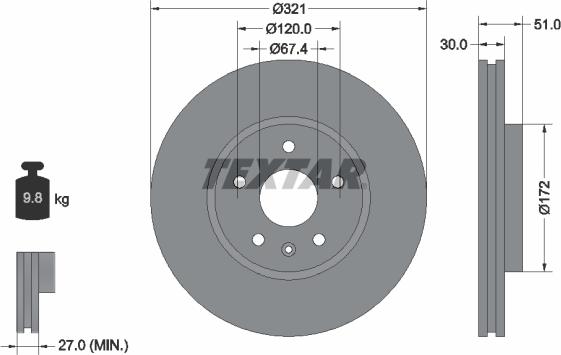 Textar 92187005 - Гальмівний диск avtolavka.club