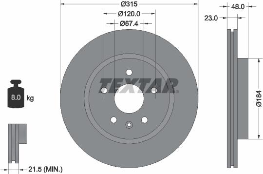 Textar 92187303 - Гальмівний диск avtolavka.club