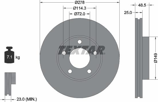 Textar 92130300 - Гальмівний диск avtolavka.club