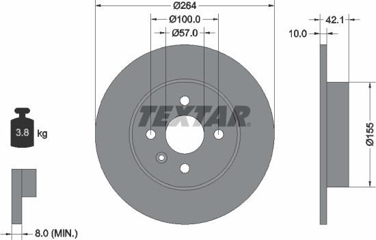 Textar 92124703 - Гальмівний диск avtolavka.club