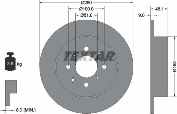 Textar 92125400 - Гальмівний диск avtolavka.club