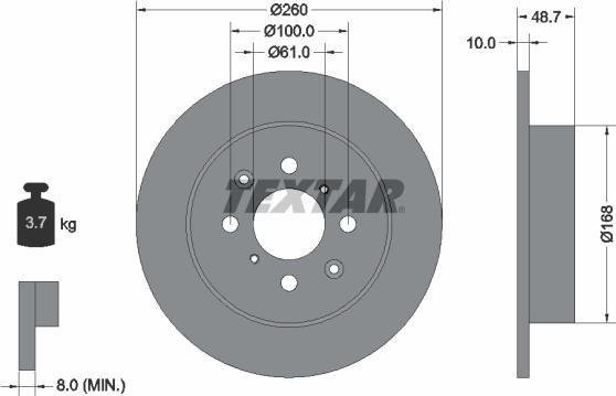 Textar 92125303 - Гальмівний диск avtolavka.club