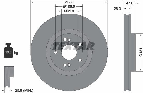 Textar 92174000 - Гальмівний диск avtolavka.club