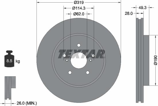 Textar 92171503 - Гальмівний диск avtolavka.club