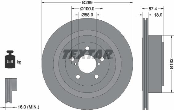 Textar 92173603 - Гальмівний диск avtolavka.club