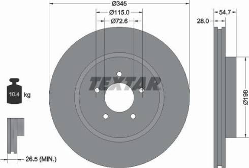 Textar 92177100 - Гальмівний диск avtolavka.club