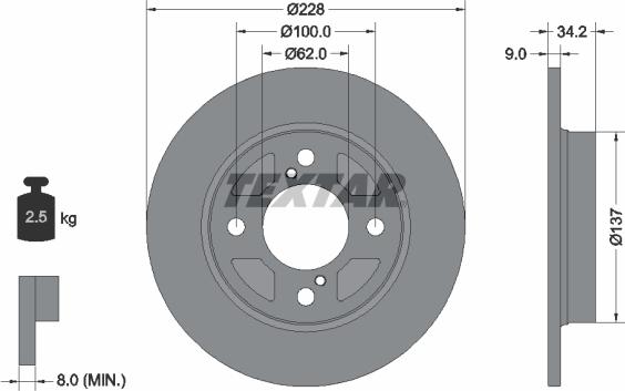 Textar 92303603 - Гальмівний диск avtolavka.club