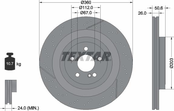 Textar 92319805 - Гальмівний диск avtolavka.club