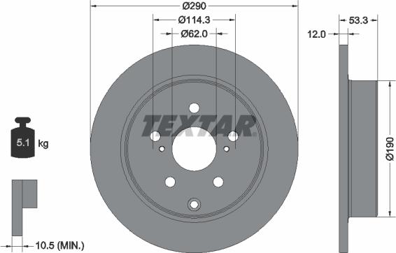 Textar 92314203 - Гальмівний диск avtolavka.club