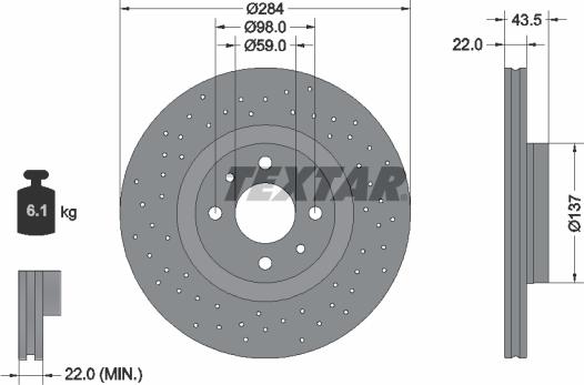 Textar 92316103 - Гальмівний диск avtolavka.club