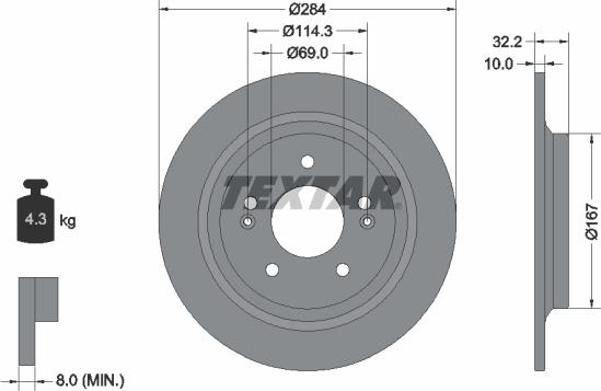 Textar 92316303 - Гальмівний диск avtolavka.club