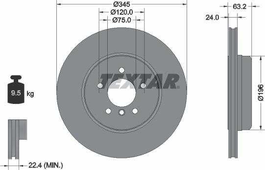 Textar 92310105 - Гальмівний диск avtolavka.club