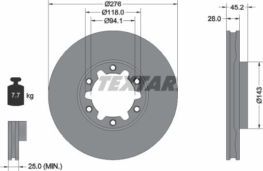 Textar 92338603 - Гальмівний диск avtolavka.club