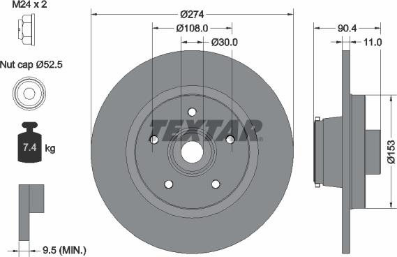 Textar 92329403 - Гальмівний диск avtolavka.club