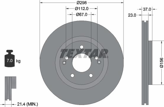 Textar 92324903 - Гальмівний диск avtolavka.club