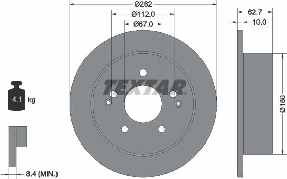 Textar 92322203 - Гальмівний диск avtolavka.club