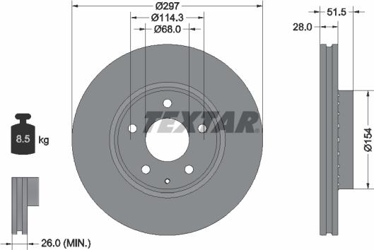 Textar 92295003 - Гальмівний диск avtolavka.club