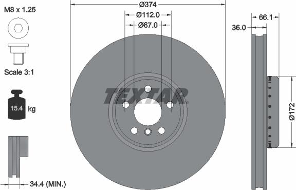 Textar 92290325 - Гальмівний диск avtolavka.club