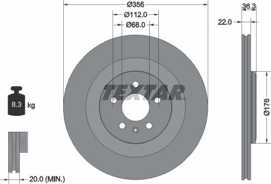 Textar 92241803 - Гальмівний диск avtolavka.club