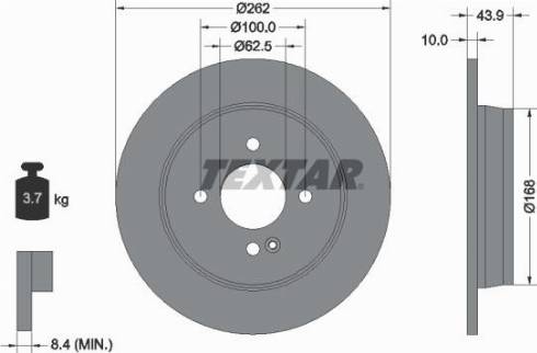 Textar 92242200 - Гальмівний диск avtolavka.club