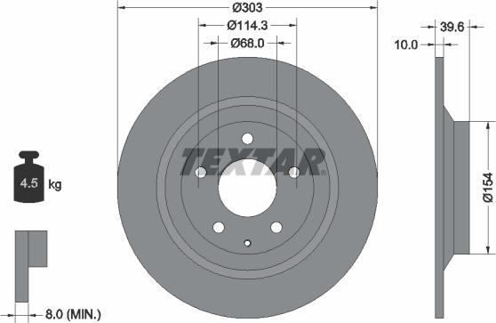 Textar 92242703 - Гальмівний диск avtolavka.club