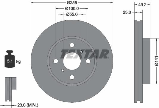 Textar 92261200 - Гальмівний диск avtolavka.club