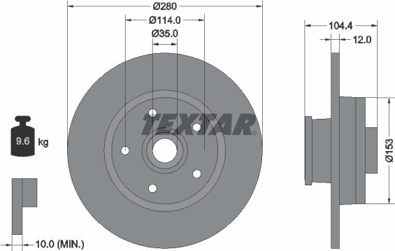 Textar 92268903 - Гальмівний диск avtolavka.club