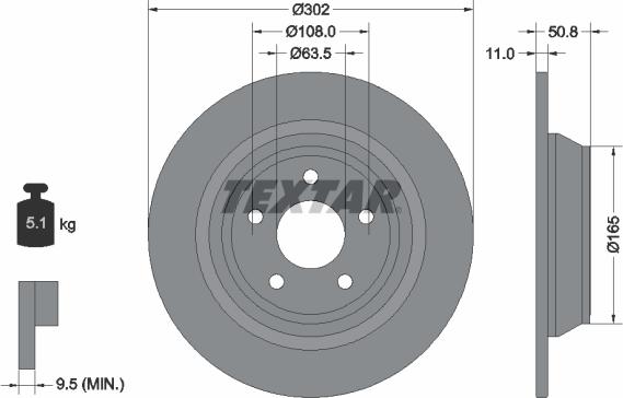 Textar 92268703 - Гальмівний диск avtolavka.club