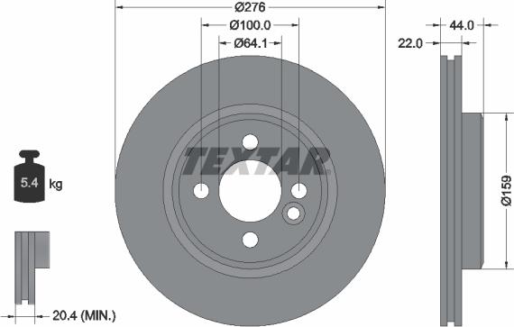 Textar 92262403 - Гальмівний диск avtolavka.club