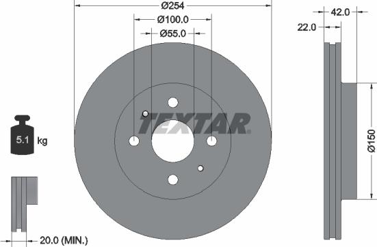 Textar 92204503 - Гальмівний диск avtolavka.club