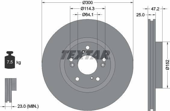 Textar 92281603 - Гальмівний диск avtolavka.club