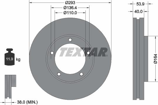 Textar 92281703 - Гальмівний диск avtolavka.club