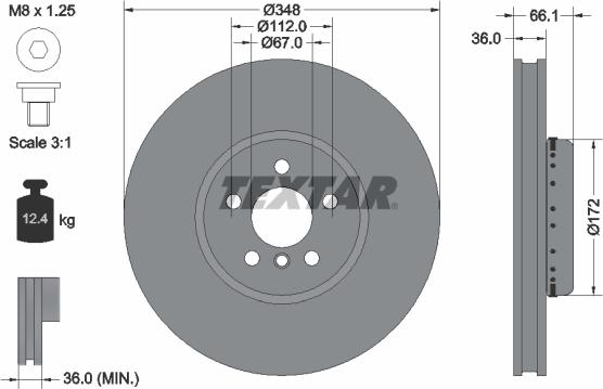 Textar 92288825 - Гальмівний диск avtolavka.club