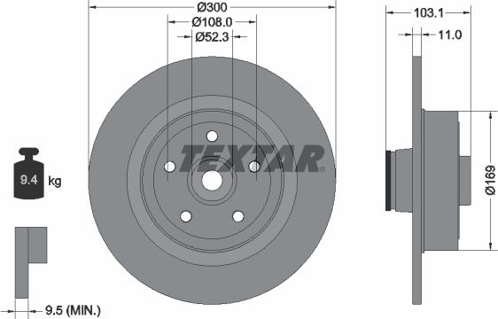 Textar 92239600 - Гальмівний диск avtolavka.club