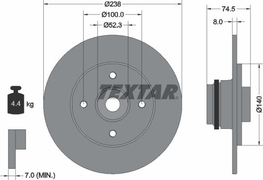 Textar 92231700 - Гальмівний диск avtolavka.club