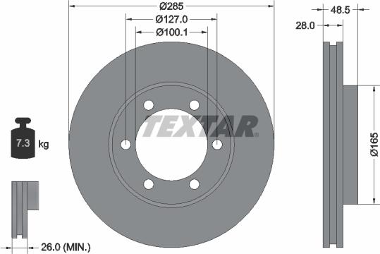 Textar 92238100 - Гальмівний диск avtolavka.club