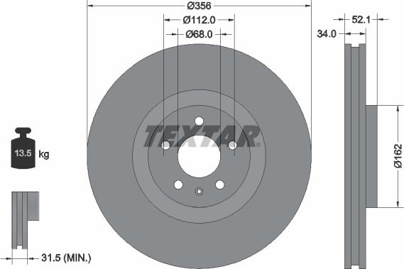 Textar 92238205 - Гальмівний диск avtolavka.club