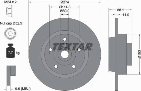 Textar 92232600 - Гальмівний диск avtolavka.club