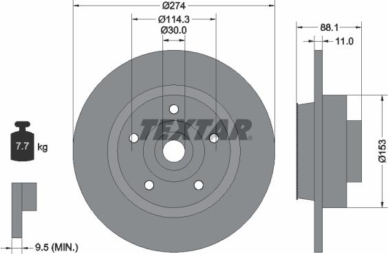 Textar 92232603 - Гальмівний диск avtolavka.club