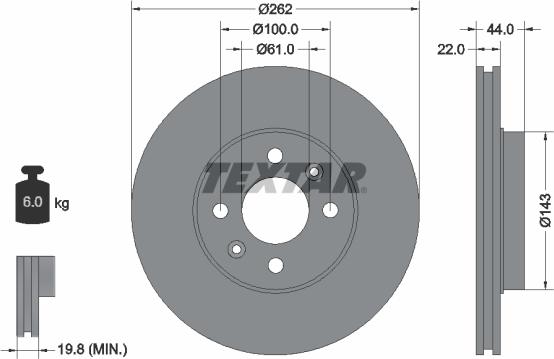 Textar 92064800 - Гальмівний диск avtolavka.club