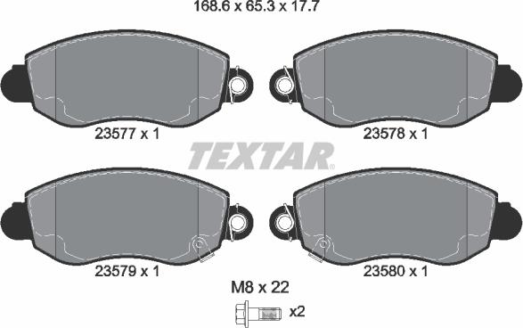 Textar 89007200 - Комплект гальм, дисковий гальмівний механізм avtolavka.club