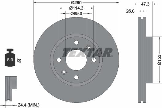 Textar 89016800 - Комплект гальм, дисковий гальмівний механізм avtolavka.club